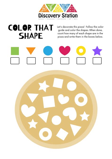 Colorful Shapes And Counting Coloring Activity Printable Worksheet