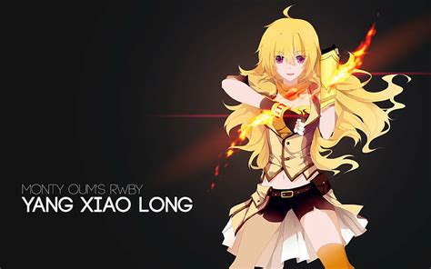Free Download Hd Wallpaper Anime Rwby Yang Xiao Long Black Background Art And Craft