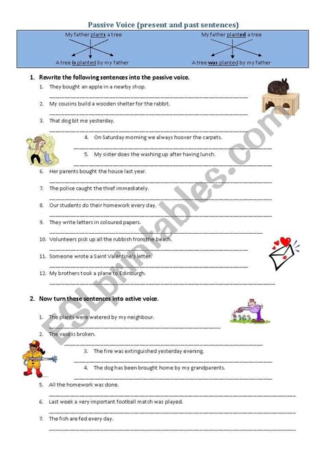 PASSIVE VOICE PRESENT SIMPLE AND PAST SIMPLE ESL Worksheet By PILPEN
