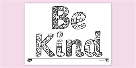 Free Be Kind Colouring Sheet Colouring Sheets