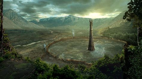 Montain Hd ~ Fantasy Isengard Tower Forest Orthanc Landscape Mountain