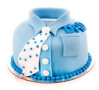 Make a romantic birthday cake for your husband. Blue Shirt Dad Birthday Cake - Father cake design in Lahore