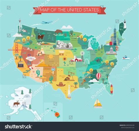 United States Map With Landmarks