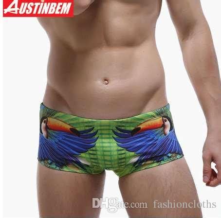 Austinbem Swimwear Men Swimming Trunks Hot Sexy Swimsuit Gay Mens Swim