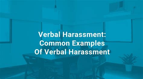 verbal harassment common examples of verbal harassment