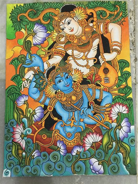 It S Madhubani Radha Krishna Painting Kerala Mural Painting Mural