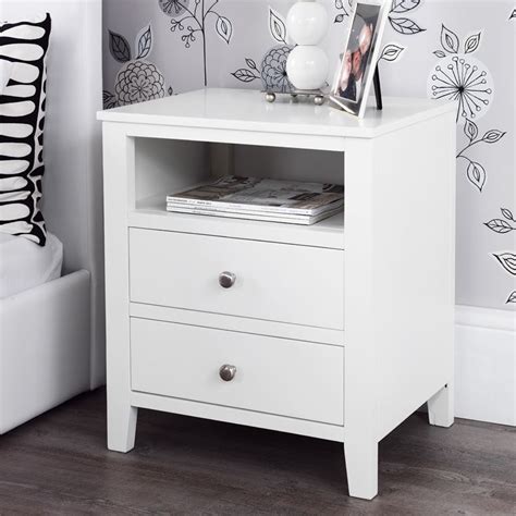 Brooklyn White Bedside Table Bedside Cabinetstrong Drawers Runners
