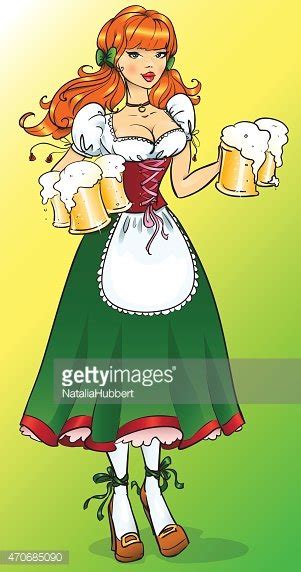 Pretty Pin Up Girl With Beer Mugs Stock Clipart Royalty Free Freeimages