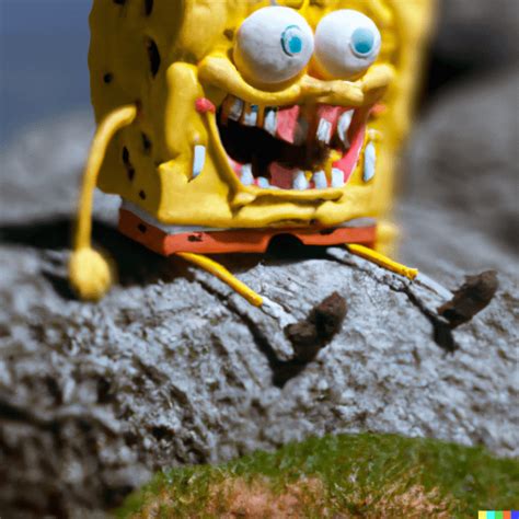 A Realistic Depiction Of Spongebob Squarepants Hyperrealism Close Up