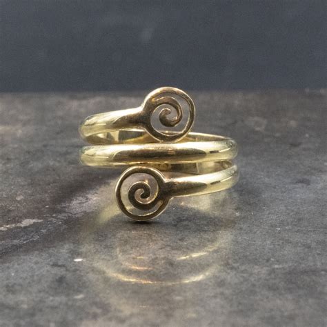 14k Solid Gold Greek Spiral Ring Handmade Twist Grecian Ring Etsy Spiral Ring Greek Jewelry