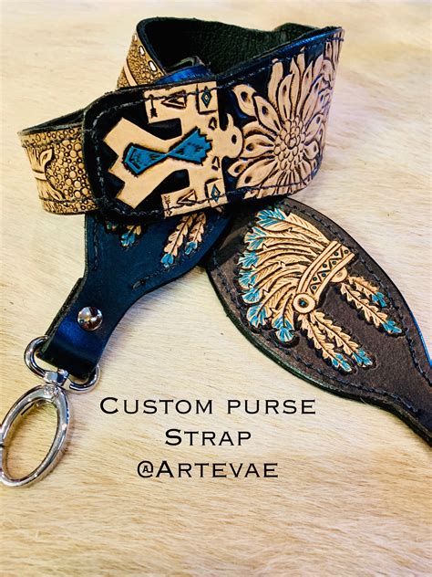 Custom Tooled Leather Purse Strap By Artevae Tooled Leather Purse