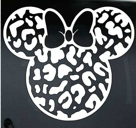 Minnie Mouse Leopard Print Disney Vinyl Decal Car Van Window Die Cut
