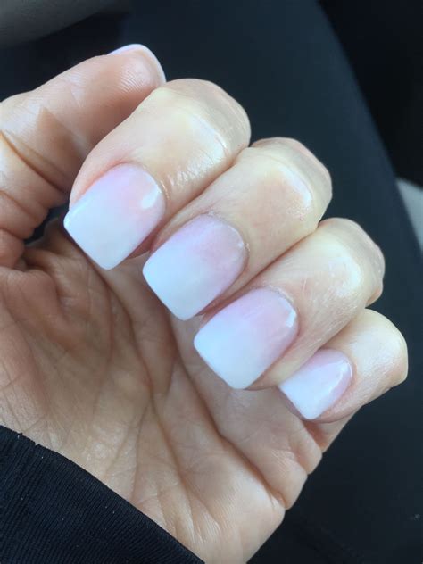 Pink white ombré dip in powder White Ombre Pink White Dipped Nails