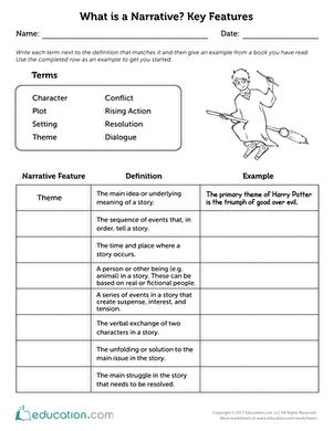 What is a Narrative? Key Features | Worksheet | Education.com | Writing