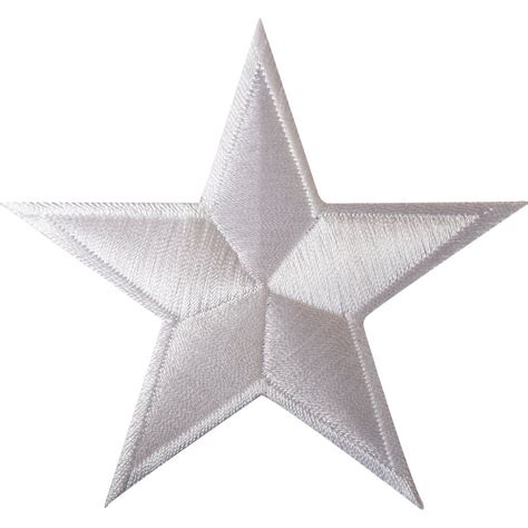 White Star Iron On Patch Sew On Clothes Bag Embroidered Badge Biker