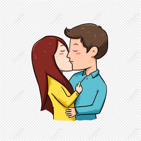 Hand Drawn Cartoon Couple Kissing Cartoon Couple Kissing Date