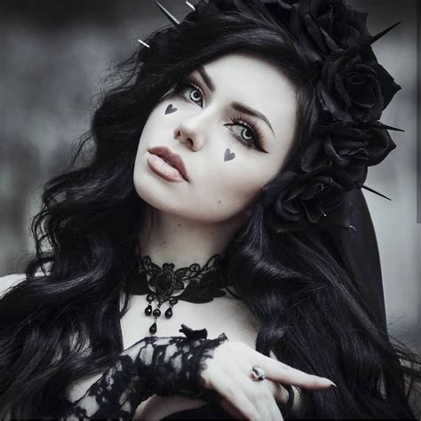 image may contain 1 person closeup gothic girls dark beauty gothic beauty dark fashion