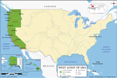 West Coast Map Us West Coast Map Map Of Western United States