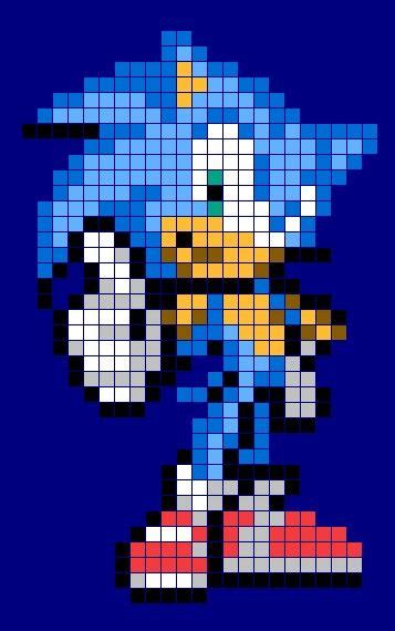 Sonic The Hedgehog Sprite Grid Pixel Art Grid Pixel Art Minecraft