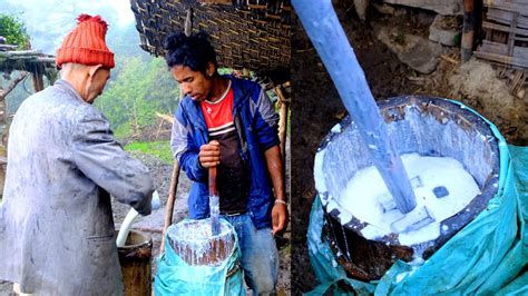 Making Ghee From Cow Milk Himalayan Life Of Nepal Pastoral Life Of