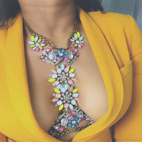 ladyfirst 2016 new exaggerated long body chain necklace luxury flower women maxi rhinestone