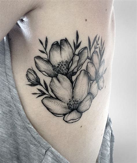 Flowers Cherry Blossom Dotwork Tattoo Tattoos Body Art Tattoos