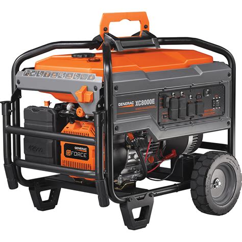 Generac Portable Generator — 10,000 Surge Watts, 8000 Rated Watts, Electric Start, Model# 6826 ...