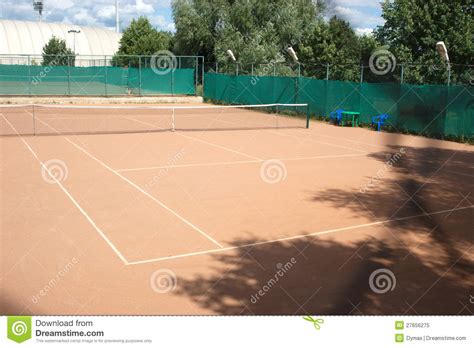 Ground Tennis Court In Summer Stock Image Image Of Nature Clay 27656275