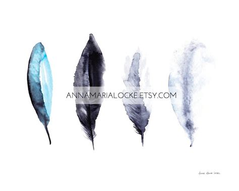 Watercolor Feathers Printable Art Digital Pdf And  Etsy