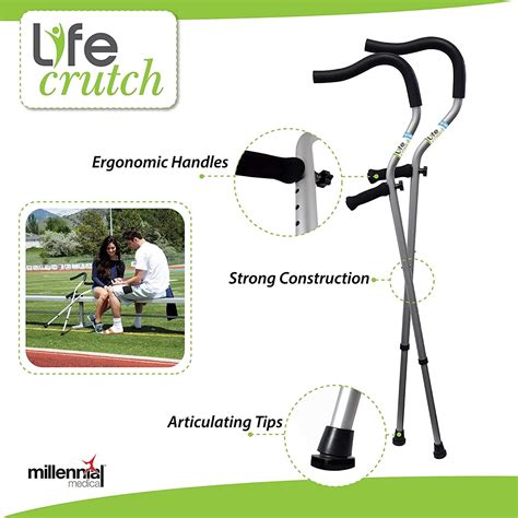 Millennial Medical Universal Life Crutch With Ergonomic Handles