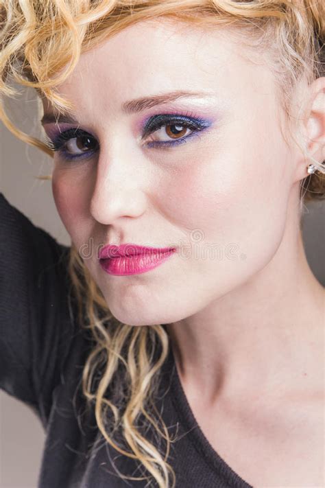 Beautiful Blonde Girl Stock Photo Image Of Star Makeup 72035568