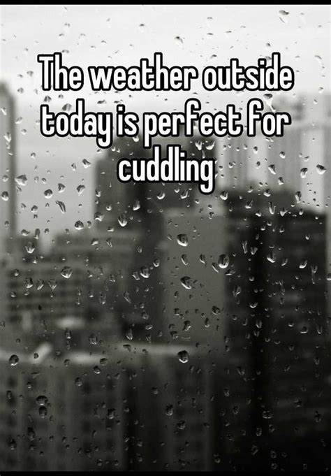 The Weather Outside Today Is Perfect For Cuddling