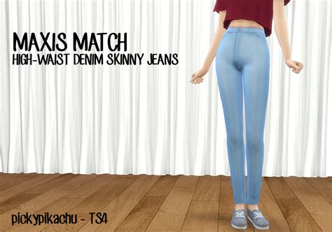 My Sims 4 Blog Maxis Match High Waist Denim Skinny Jeans