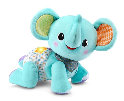 Vtech Explore And Crawl Elephant Plush Baby And Toddler Toy Teal
