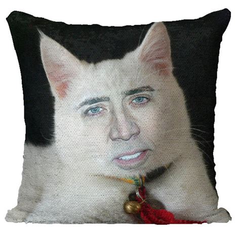 Nicolas Cage Sequin Pillow Nicolas Cage Pillow Nicolas Cage Etsy