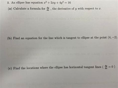 Answered 1 An Ellipse Has Equation X 2xy 4y2 Bartleby