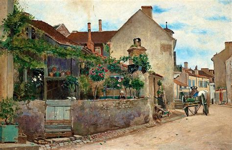 Hjalmar Sandberg Swedish 1847 88 Street Scene From Vichy Painting By