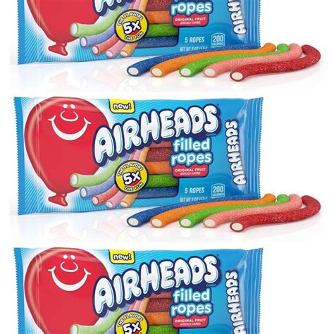 The New Airheads Filled Ropes Come In Five Flavors Including Bluest