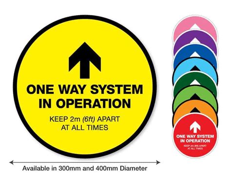 Indoor Social Distancing Stickers One Way System In Operation