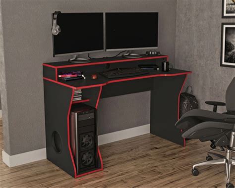 Ultimate Gaming Computer Desk Black And Red Smart Goods
