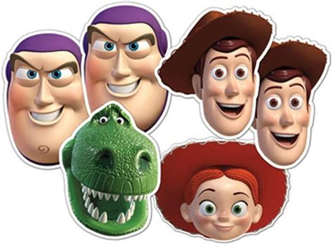 Star Cutouts Smp55 Disney Toy Story 6 Pack Buzz Woody X 2 Jessie Rex Mask Multicolored One