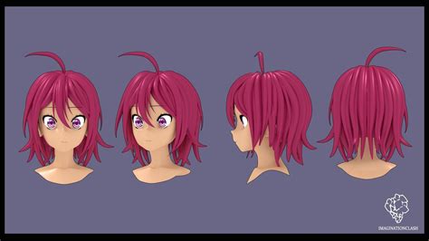 Download quality 3d models all models: Takemoto Uruka hair style 3D | CGTrader