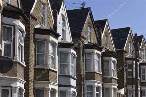Traditional English Terraced House In A Row Stock Editorial Photo