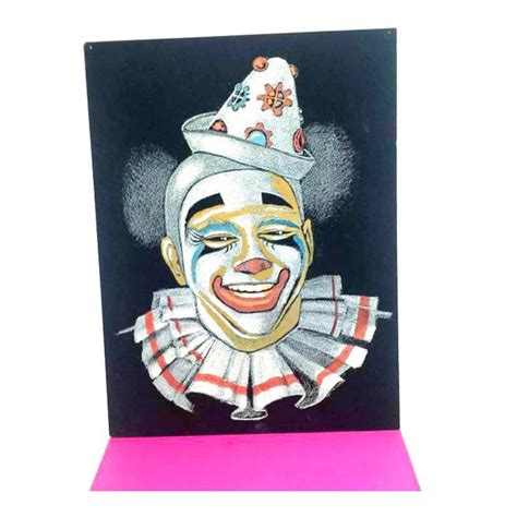 Vintage Velvet Clown Art Velvet Clownclowncircus Etsy Velvet