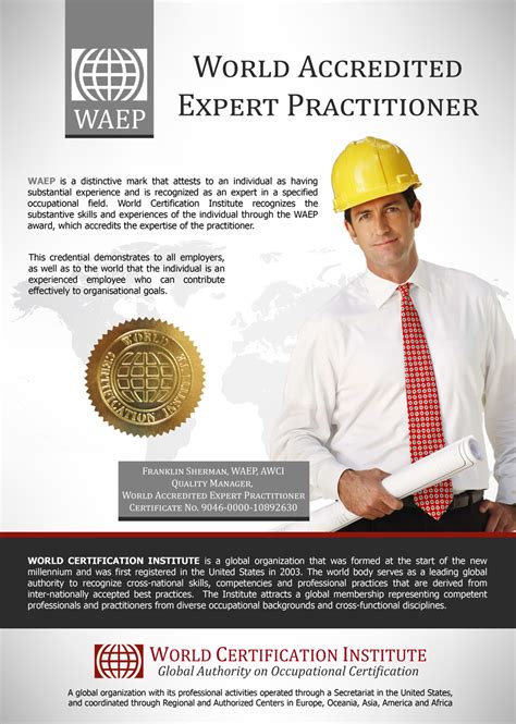 World Accredited Expert Practitioner World Certification Institute