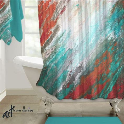 We did not find results for: Gray coral and teal shower curtain, Modern abstract fabric ...