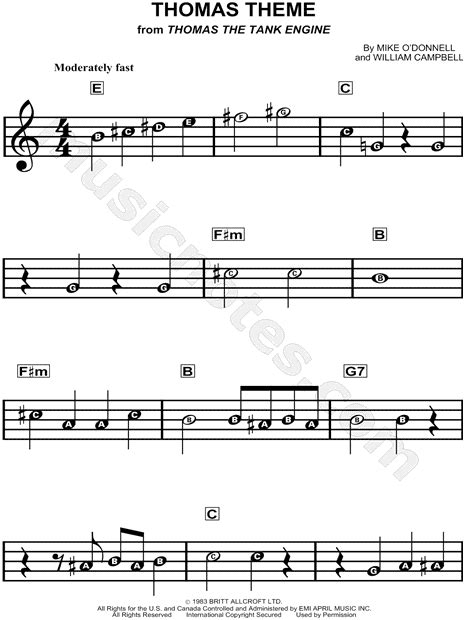 Print And Download Thomas The Tank Engine Theme Sheet Music From Thomas