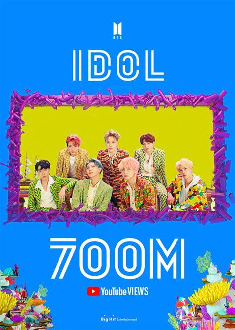 Bts Idol Mv Surpasses 700 Million Views On Youtube Kpopstarz