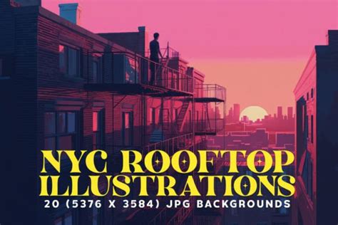 20 Nyc Rooftop Illustrations Graphic By Hipfonts · Creative Fabrica