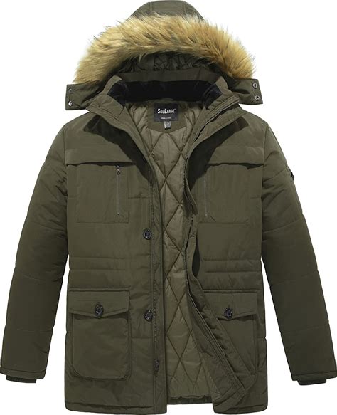Soularge Mens Big And Tall Winter Warm Heavy Hooded Parka Jacket At